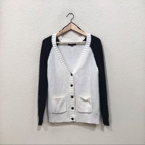 Forever 21 Black and White Knitted Cardigan